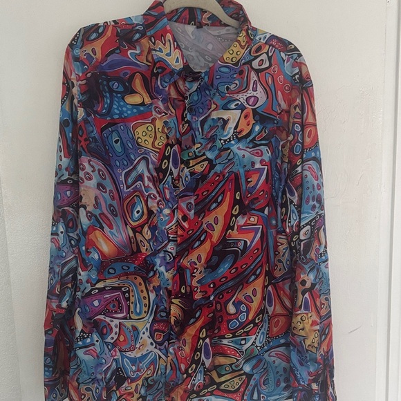 Colorful Abstract Button-Up Shirt - Picture 2 of 2